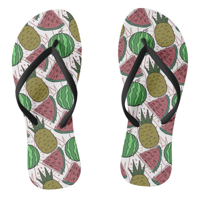 Fruit seamless pattern | Fruit surface pattern 35 Flip Flops (Footbed)