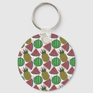 Fruit seamless pattern Fruit surface pattern 35 Key Ring