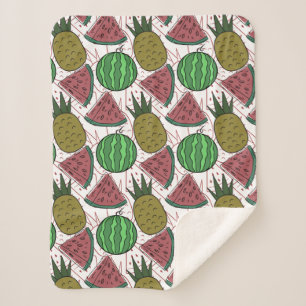 Fruit seamless pattern Fruit surface pattern 35 Sherpa Blanket
