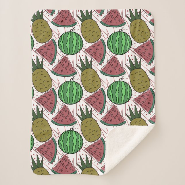 Fruit seamless pattern | Fruit surface pattern 35 Sherpa Blanket (Front)