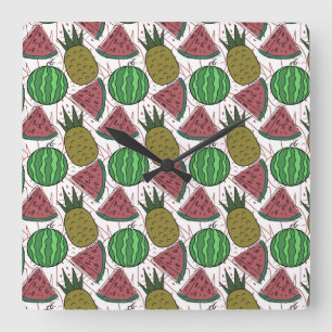 Fruit seamless pattern Fruit surface pattern 35 Square Wall Clock