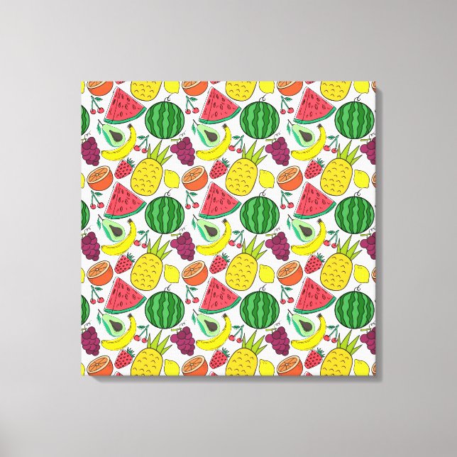 Fruit seamless pattern | Fruit surface pattern 37 Canvas Print (Front)