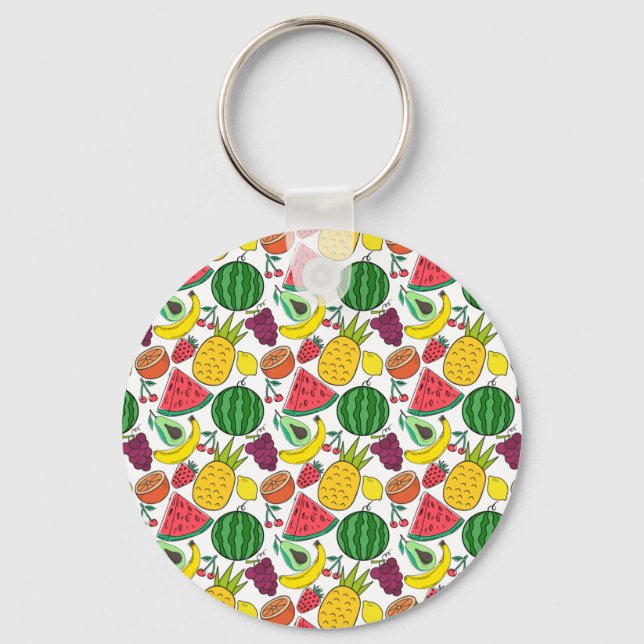 Fruit seamless pattern | Fruit surface pattern 37 Key Ring (Front)
