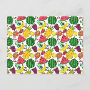 Fruit seamless pattern   Fruit surface pattern 37 Postcard