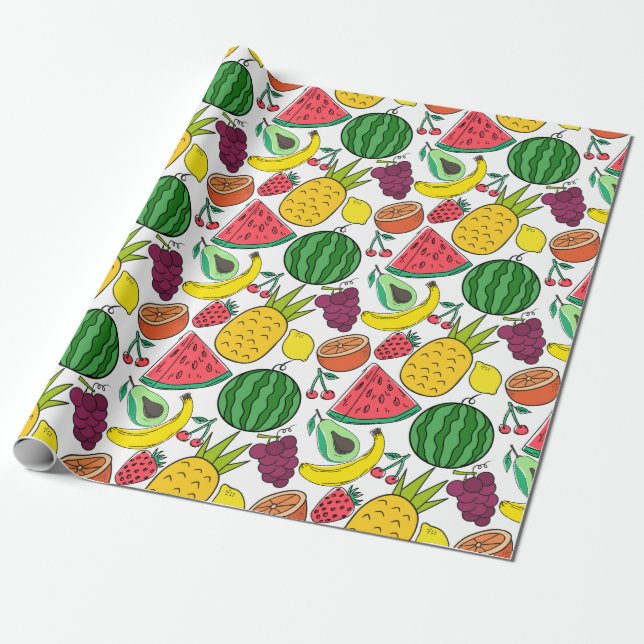 Fruit seamless pattern | Fruit surface pattern 37 Wrapping Paper (Unrolled)