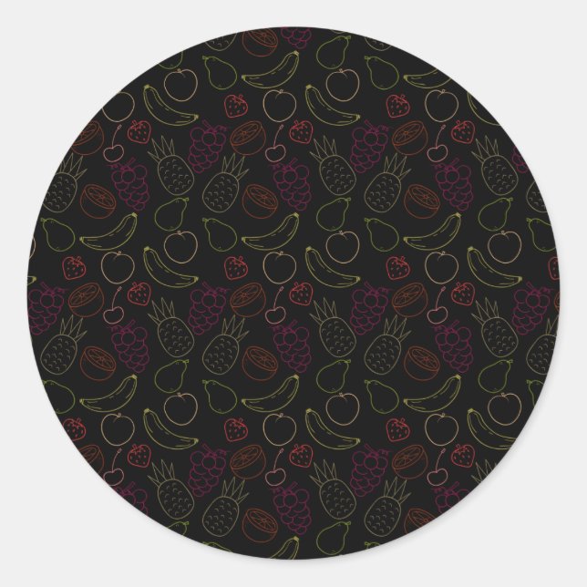 Fruit seamless pattern | Fruit surface pattern 44 Classic Round Sticker (Front)