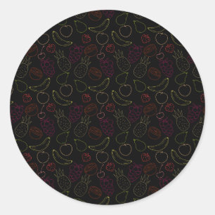 Fruit seamless pattern   Fruit surface pattern 44 Classic Round Sticker
