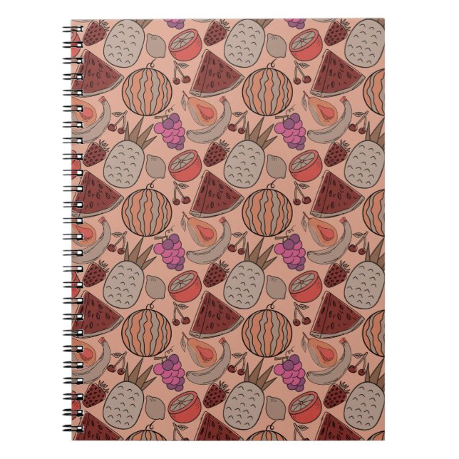 Fruit seamless pattern | Fruit surface pattern 45 Notebook (Front)