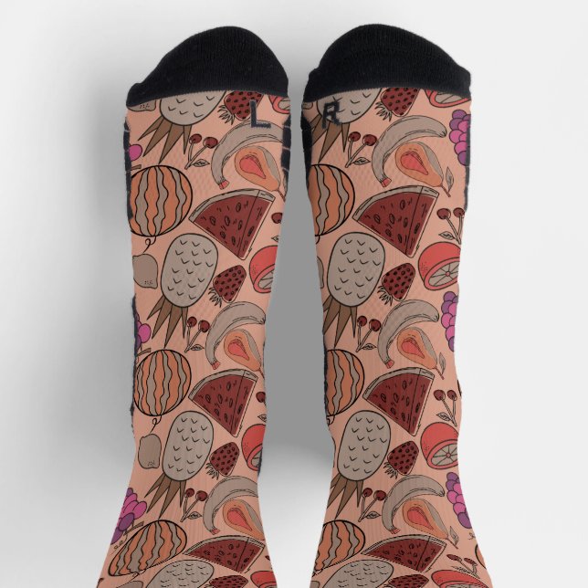 Fruit seamless pattern | Fruit surface pattern 45  Socks (Top)