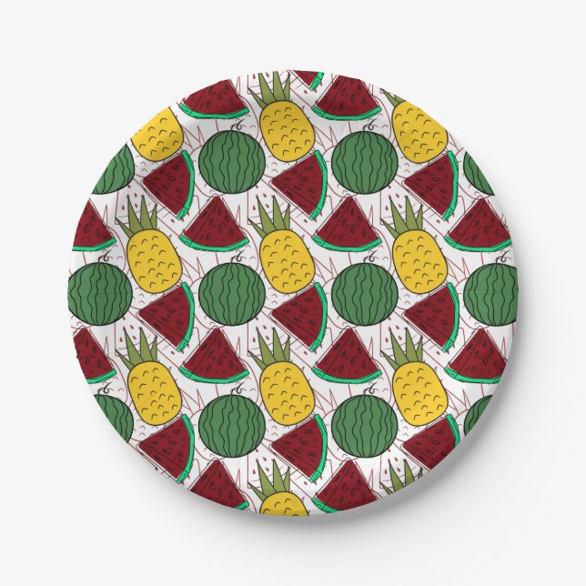 Fruit seamless pattern | Fruit surface pattern 46 Paper Plate (Front)
