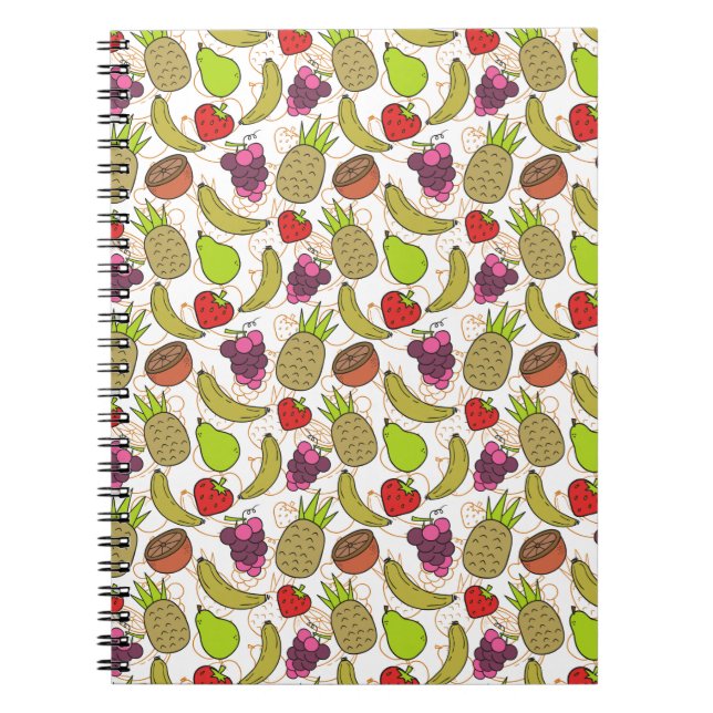 Fruit seamless pattern | Fruit surface pattern 49 Notebook (Front)