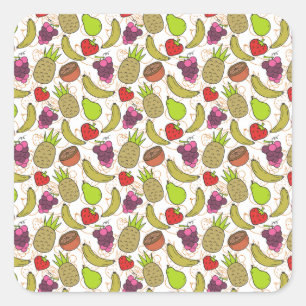 Fruit seamless pattern   Fruit surface pattern 49 Square Sticker