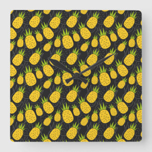 Fruit seamless pattern Fruit surface pattern 4 Square Wall Clock