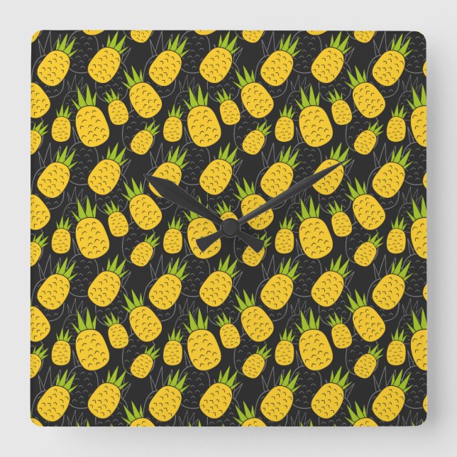 Fruit seamless pattern | Fruit surface pattern 4 Square Wall Clock (Front)