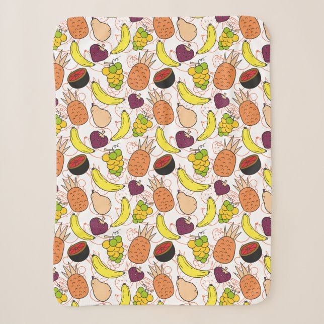Fruit seamless pattern | Fruit surface pattern 50 Sherpa Blanket (Front)