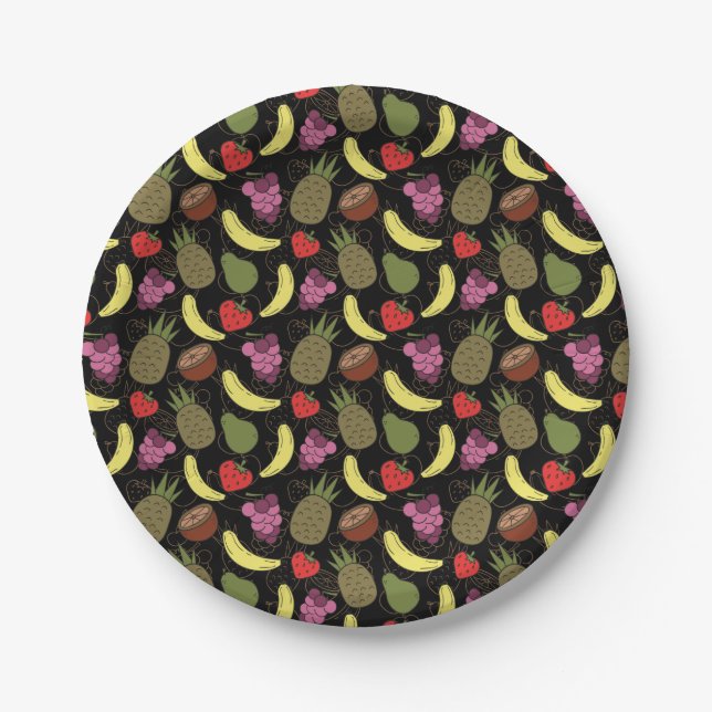 Fruit seamless pattern | Fruit surface pattern 51 Paper Plate (Front)