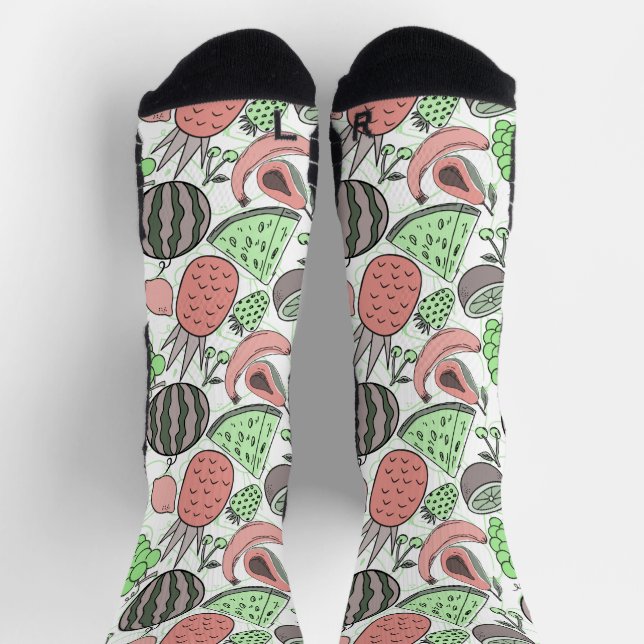 Fruit seamless pattern | Fruit surface pattern 53  Socks (Top)