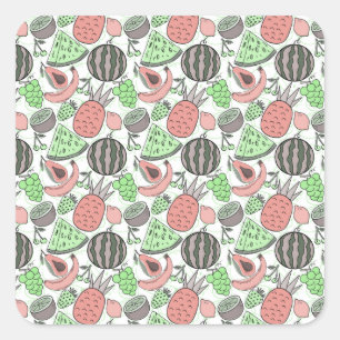 Fruit seamless pattern Fruit surface pattern 53 Square Sticker