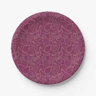 Fruit seamless pattern Fruit surface pattern 5 Paper Plate