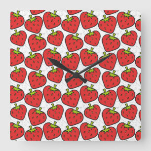 Fruit seamless pattern   Fruit surface pattern 60 Square Wall Clock