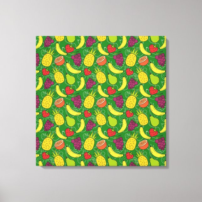 Fruit seamless pattern | Fruit surface pattern 7 Canvas Print (Front)