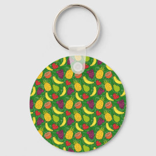 Fruit seamless pattern   Fruit surface pattern 7 Key Ring