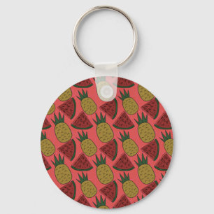 Fruit seamless pattern   Fruit surface pattern 8 Key Ring