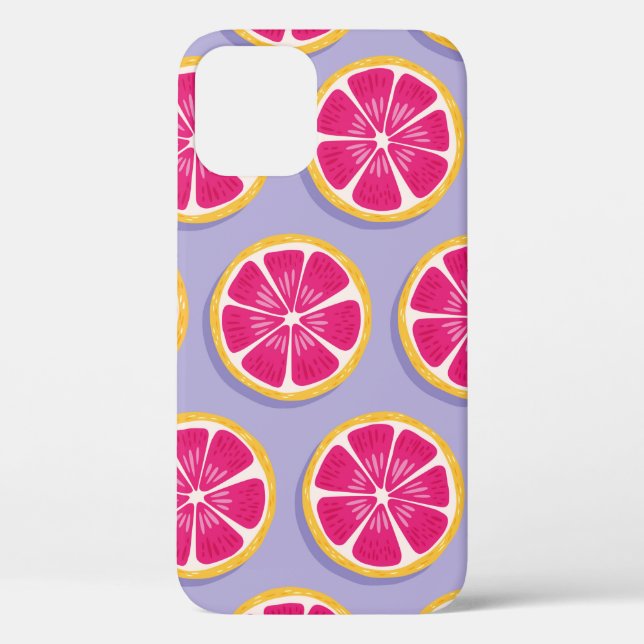 Fruit seamless pattern, grapefruit slices with sha Case-Mate iPhone case (Back)