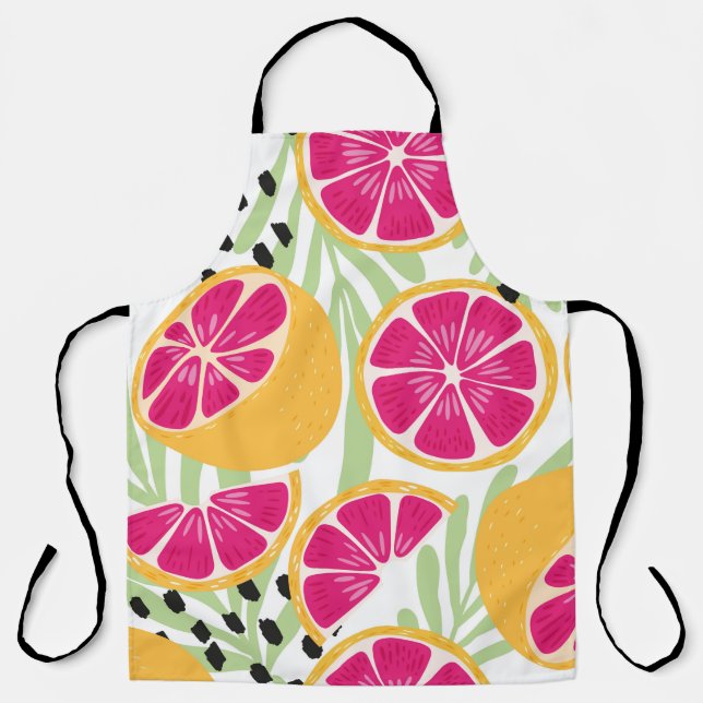 Fruit seamless pattern, grapefruit with tropical l apron (Front)