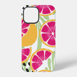 Fruit seamless pattern, grapefruit with tropical l iPhone 12 case
