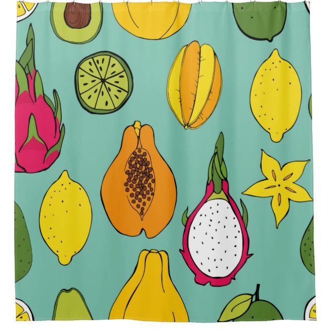 Fruit. Seamless vintage pattern Shower Curtain (Front)