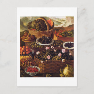 Fruit Seller in detail white border Vincenzo Campi Postcard