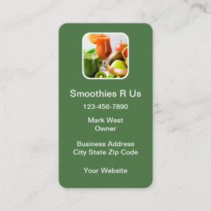 Fruit Smoothie Theme Vertical Business Cards