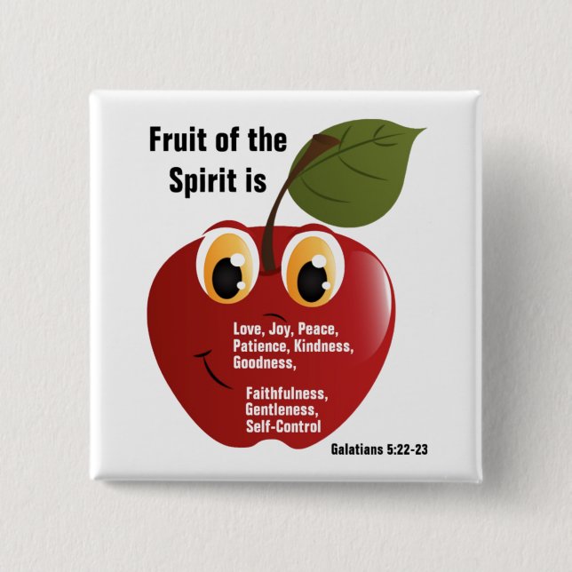 Fruit - Square Button Pin (Front)