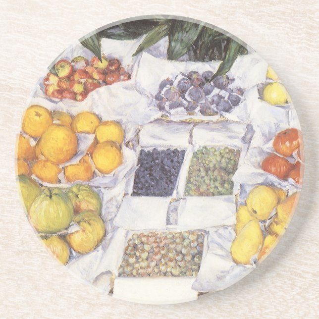 Fruit Stand by Gustave Caillebotte, Vintage Art Coaster (Front)