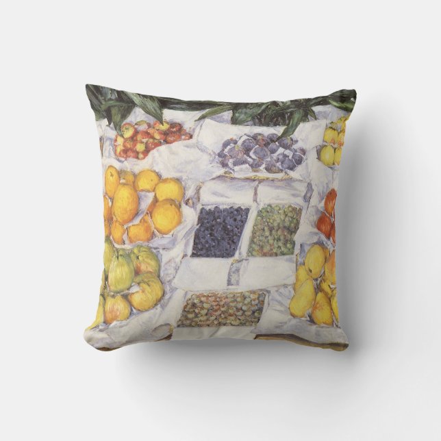 Fruit Stand by Gustave Caillebotte, Vintage Art Cushion (Front)