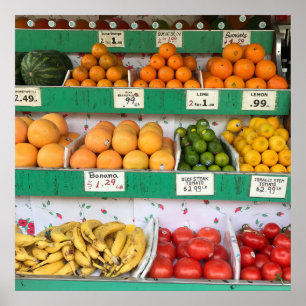 Fruit Stand, Columbus Avenue, New York City, NYC Poster