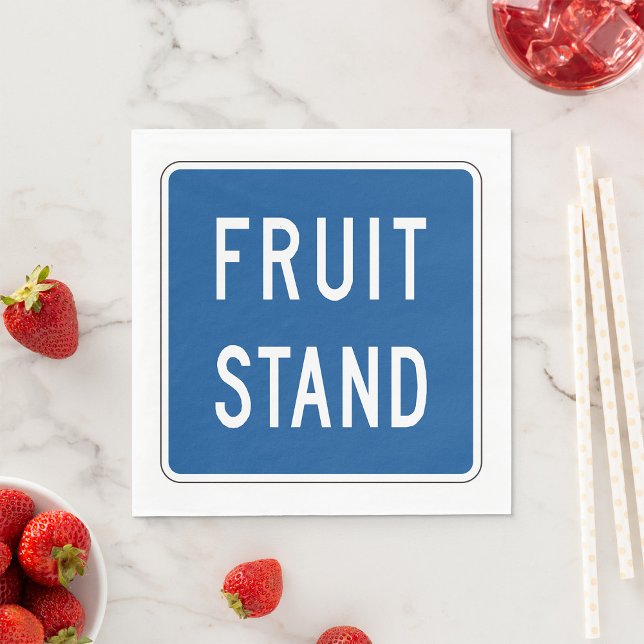 Fruit Stand Road Sign Napkin (Creator Uploaded)