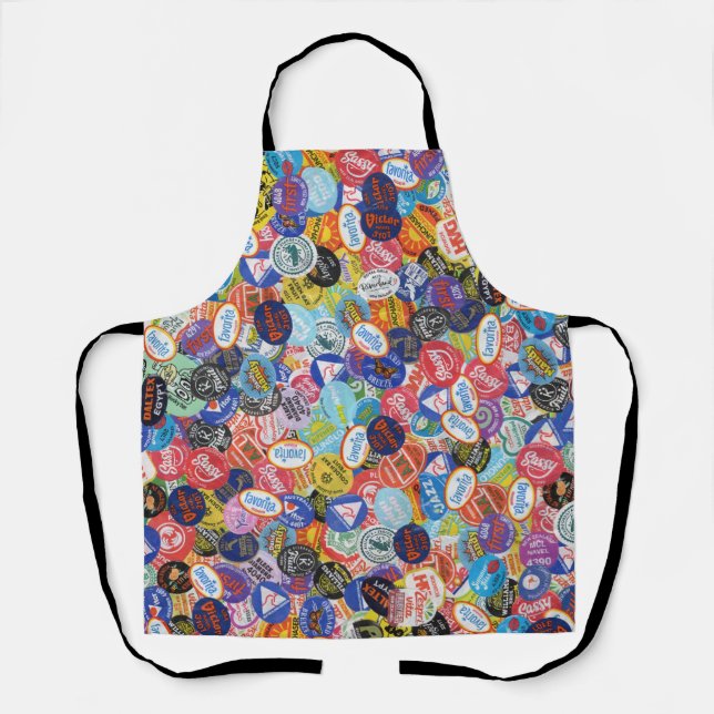 Fruit Sticker Montage Pattern Apron (Front)