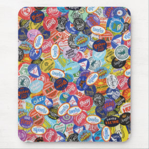 Fruit Sticker Montage Pattern Mouse Mat