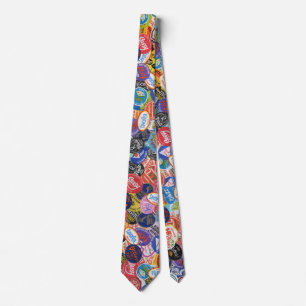 Fruit Sticker Montage Pattern Tie