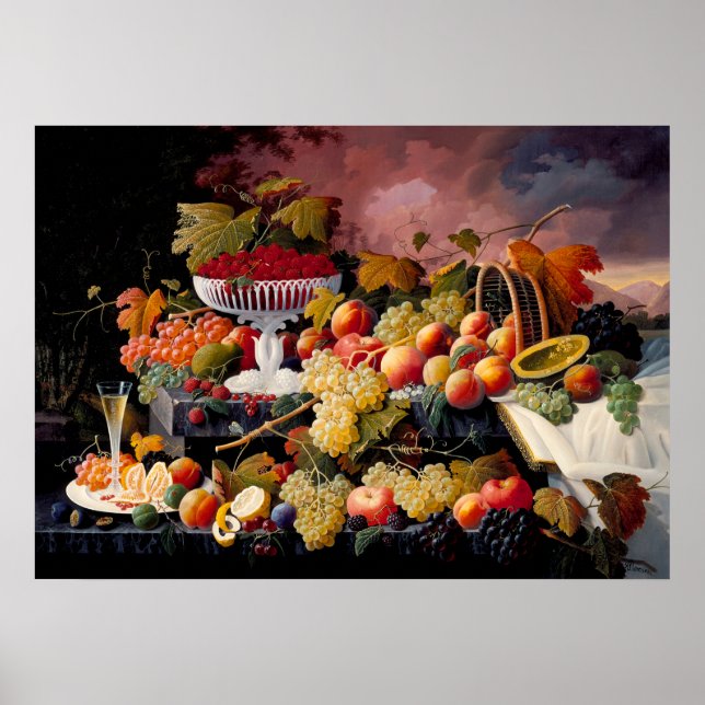Fruit Still Life in a Landscape Poster (Front)