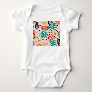 Fruit Stylish: Vintage Pattern Design. Baby Bodysuit