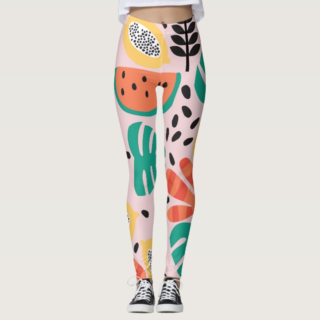 Fruit Stylish: Vintage Pattern Design. Leggings (Front)