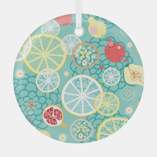 Fruit Texture, Vibrant Background. Glass Tree Decoration