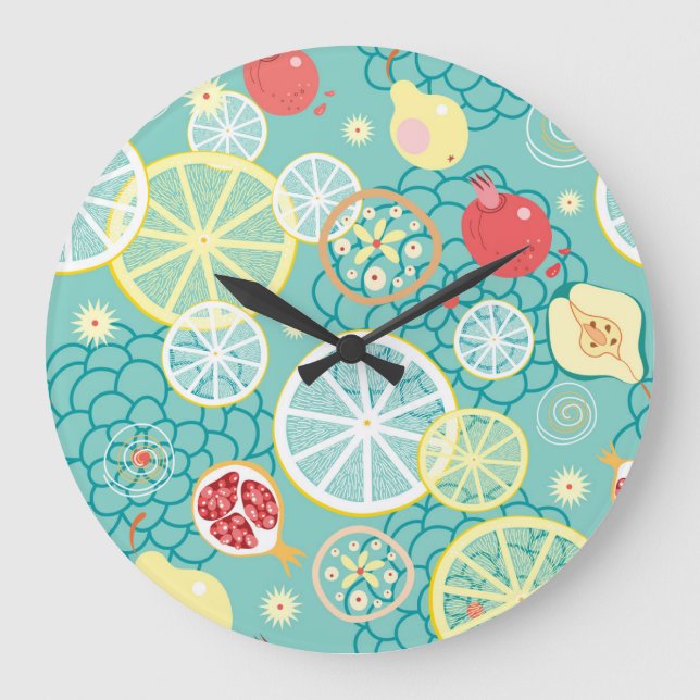 Fruit Texture, Vibrant Background. Large Clock (Front)