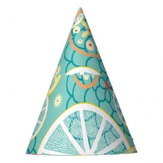 Fruit Texture, Vibrant Background. Party Hat