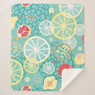 Fruit Texture, Vibrant Background. Sherpa Blanket