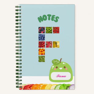 Fruit Theme – Personalised Initial F Notebook