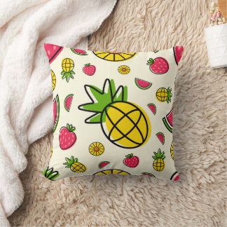 Fruit themed pineapple, strawberry, watermelon cushion